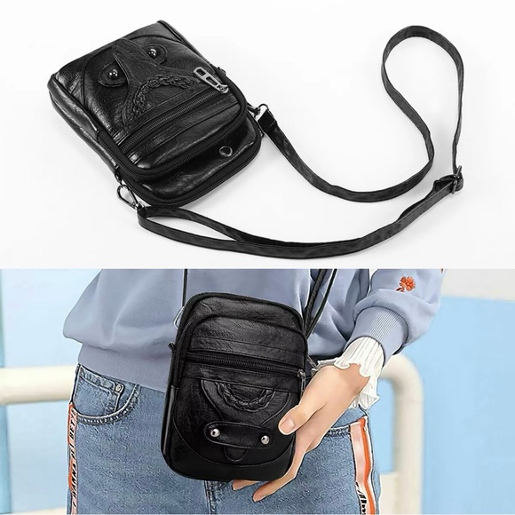 SALE🔥4 for 25🔥🖤Black Small Crossbody Phone Case Shoulder Bag 3 Pouch - Picture 11 of 14